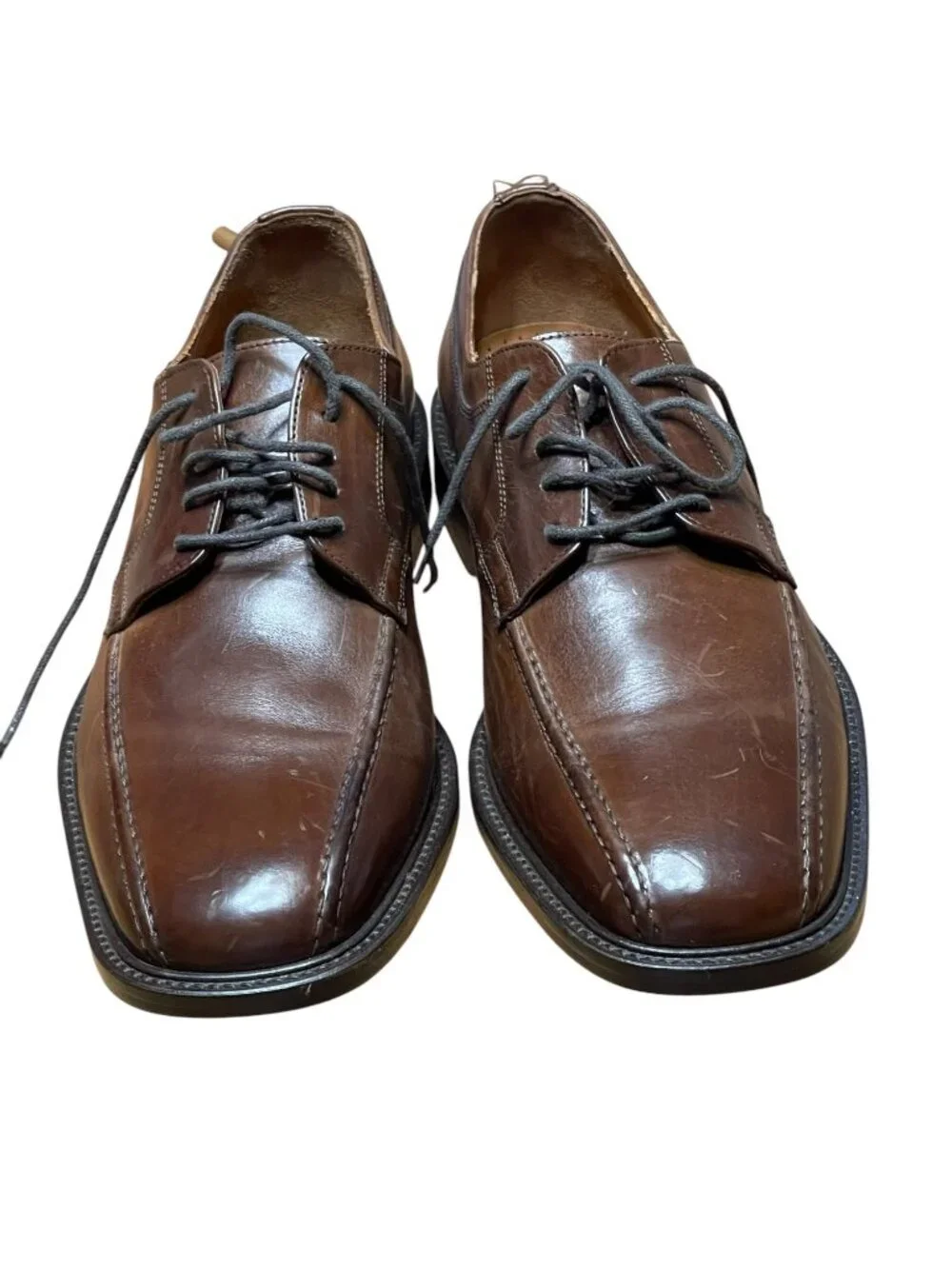 Bostonian Florentine Mens Brown Leather Oxford Shoes Made In Italy‎ Size 10.5
